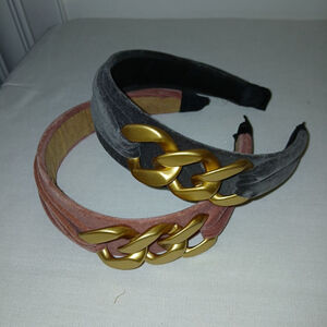 Women's Unbranded Hair Accessories One Size Pink Gray Velvet Headbands